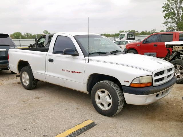 1B7FL26P7WS653620 - 1998 DODGE DAKOTA WHITE photo 1