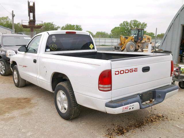 1B7FL26P7WS653620 - 1998 DODGE DAKOTA WHITE photo 3