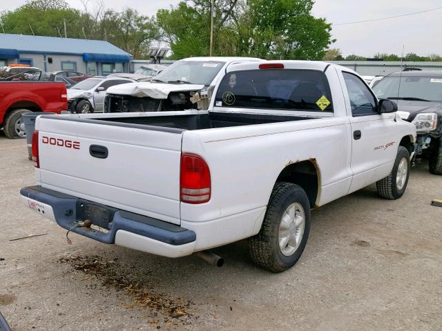 1B7FL26P7WS653620 - 1998 DODGE DAKOTA WHITE photo 4