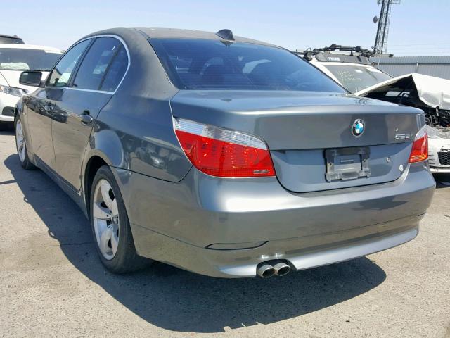 WBANE53517CW67452 - 2007 BMW 525 I CHARCOAL photo 3