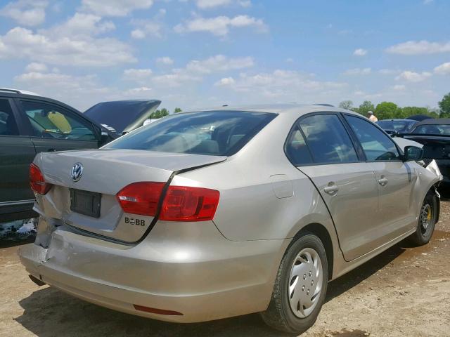 3VW1K7AJ7EM215763 - 2014 VOLKSWAGEN JETTA BASE TAN photo 4