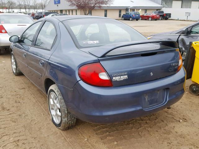 1B3ES56C82D632899 - 2002 DODGE NEON ES BLUE photo 3