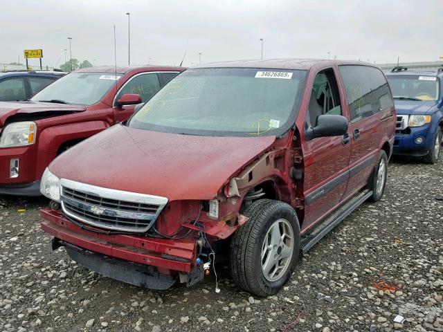 1GNDX03E53D119526 - 2003 CHEVROLET VENTURE RED photo 2