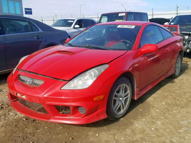 JTDDR32T220129943 - 2002 TOYOTA CELICA GT RED photo 2