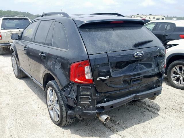 2FMDK3JC7EBA50160 - 2014 FORD EDGE SEL BLACK photo 3