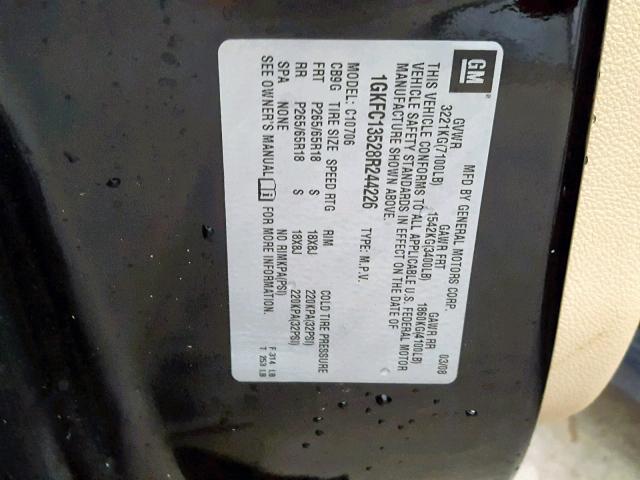 1GKFC13528R244226 - 2008 GMC YUKON HYBR BLACK photo 10