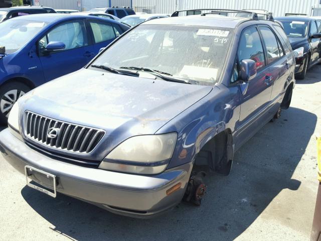 JT6HF10UXX0081911 - 1999 LEXUS RX 300 BLUE photo 2