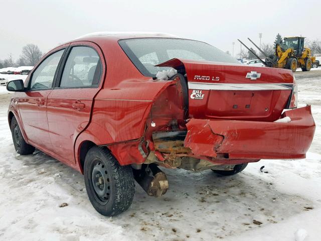 KL1TD56667B076225 - 2007 CHEVROLET AVEO BASE Qırmızı foto 3