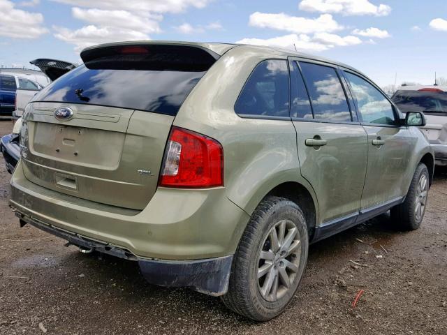 2FMDK3JC3DBA89925 - 2013 FORD EDGE SEL GREEN photo 4