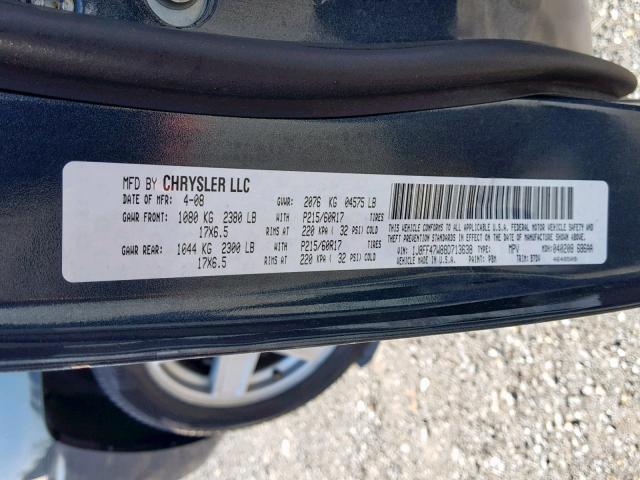 1J8FF47W88D713638 - 2008 JEEP COMPASS SP ლურჯი ფოტო 10