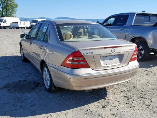 WDBRF84JX3F379600 - 2003 MERCEDES-BENZ C 320 4MAT TAN photo 3