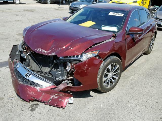 19UUB1F30FA028632 - 2015 ACURA TLX BURGUNDY photo 2