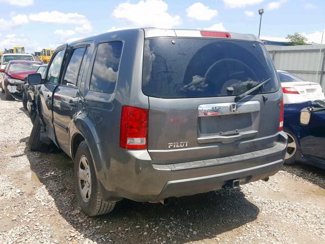 5FNYF38279B008247 - 2009 HONDA PILOT LX GRAY photo 3