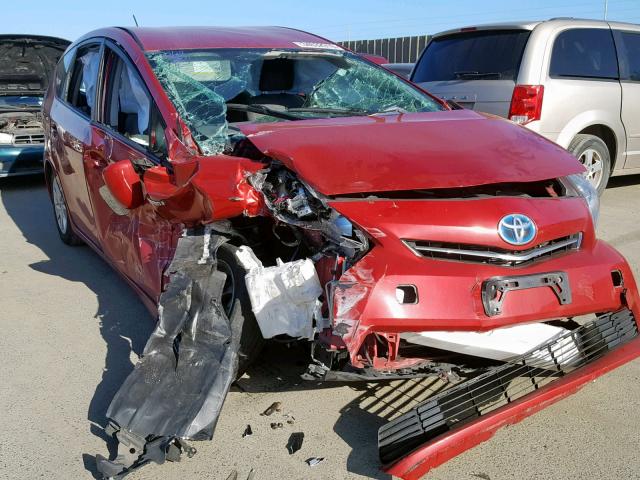 JTDZN3EU2EJ010066 - 2014 TOYOTA PRIUS V RED photo 1