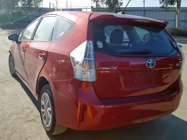 JTDZN3EU2EJ010066 - 2014 TOYOTA PRIUS V RED photo 3