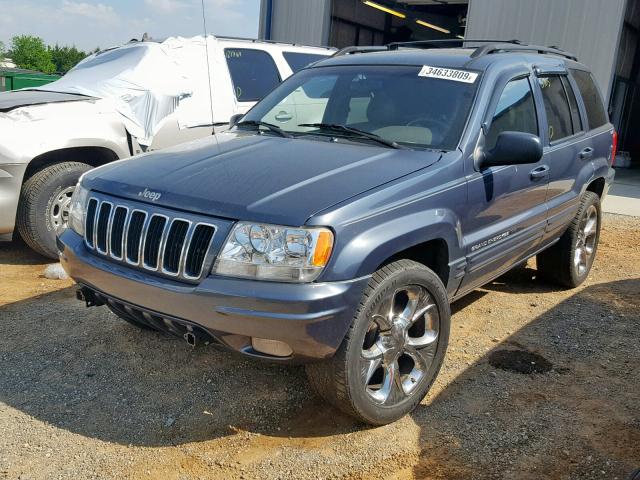 1J4GW58N91C568722 - 2001 JEEP GRAND CHER BLUE photo 2