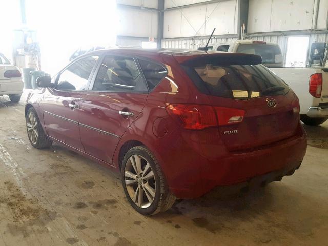 KNAFW5A39B5356206 - 2011 KIA FORTE SX RED photo 3