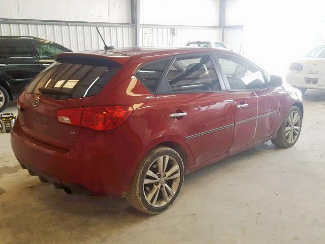 KNAFW5A39B5356206 - 2011 KIA FORTE SX RED photo 4