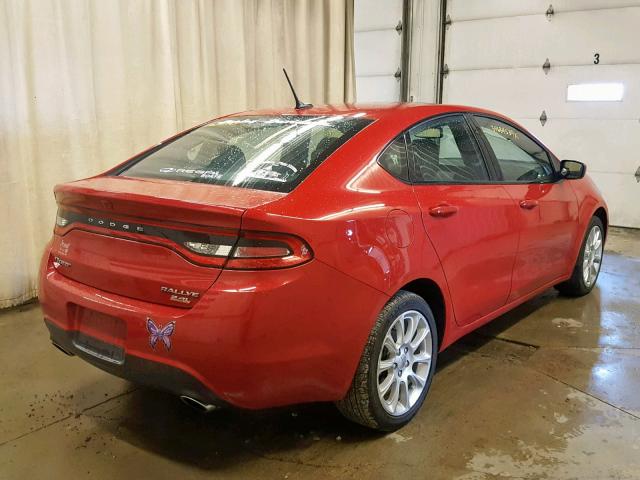 1C3CDFBB8ED903147 - 2014 DODGE DART SXT RED photo 4