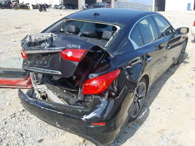 JN1AV7AR3EM703283 - 2014 INFINITI Q50 HYBRID BLACK photo 4