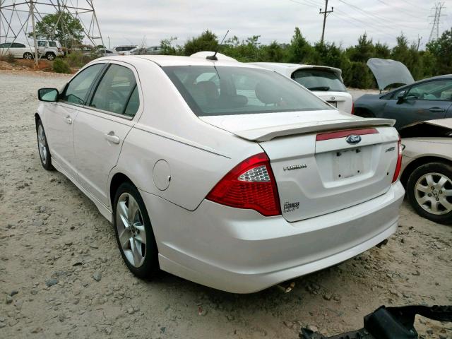 3FAHP0KC5CR222033 - 2012 FORD FUSION SPO WHITE photo 3