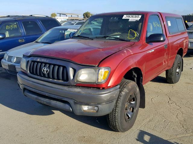 5TEPM62N74Z335681 - 2004 TOYOTA TACOMA RED photo 2