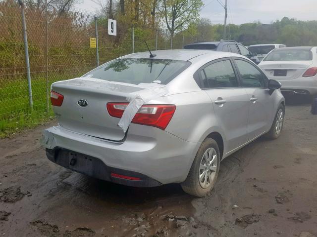 KNADM4A37E6407370 - 2014 KIA RIO LX SILVER photo 4