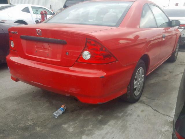 1HGEM211X5L078760 - 2005 HONDA CIVIC DX V RED photo 4