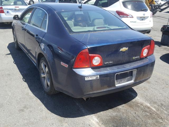 1G1ZF57559F208981 - 2009 CHEVROLET MALIBU HYB BLUE photo 3