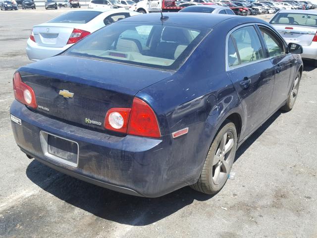 1G1ZF57559F208981 - 2009 CHEVROLET MALIBU HYB BLUE photo 4