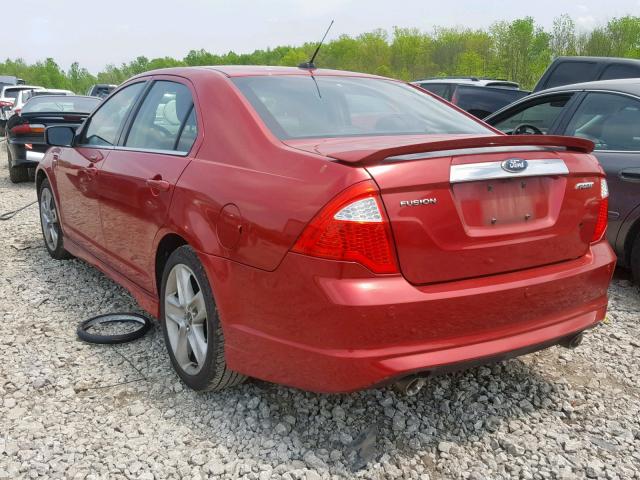 3FAHP0KC6AR328990 - 2010 FORD FUSION SPO RED photo 3