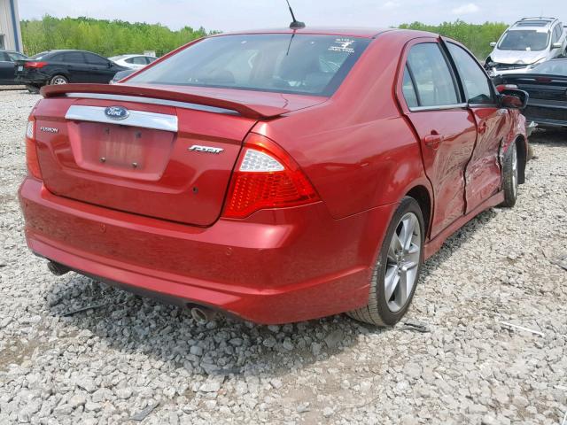 3FAHP0KC6AR328990 - 2010 FORD FUSION SPO RED photo 4