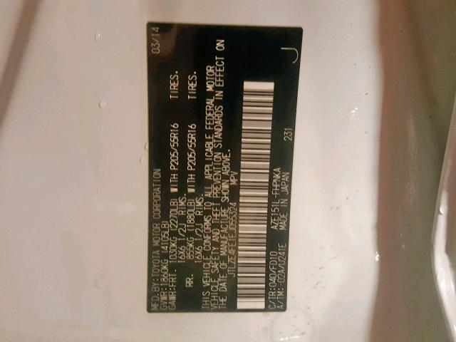 JTLZE4FE1EJ055324 - 2014 TOYOTA SCION XB 白色 照片 10