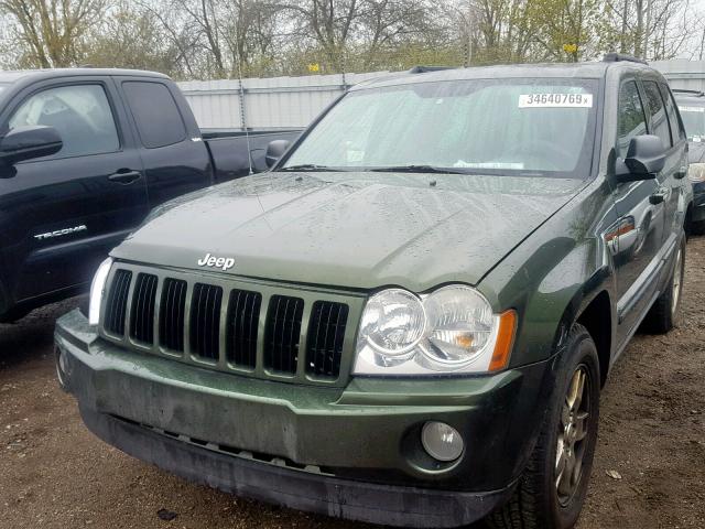 1J8HR48P87C657132 - 2007 JEEP GRAND CHER GREEN photo 2