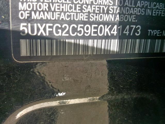5UXFG2C59E0K41473 - 2014 BMW X6 XDRIVE3 BLACK photo 10