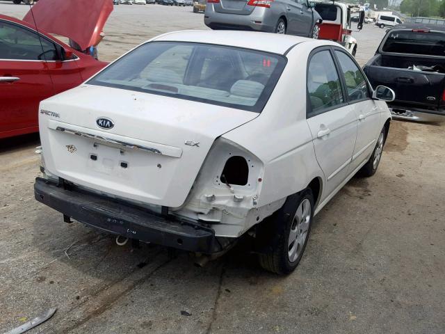 KNAFE122985570252 - 2008 KIA SPECTRA EX WHITE photo 4