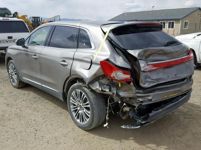 2LMTJ8LR1GBL81076 - 2016 LINCOLN MKX RESERV GRAY photo 3