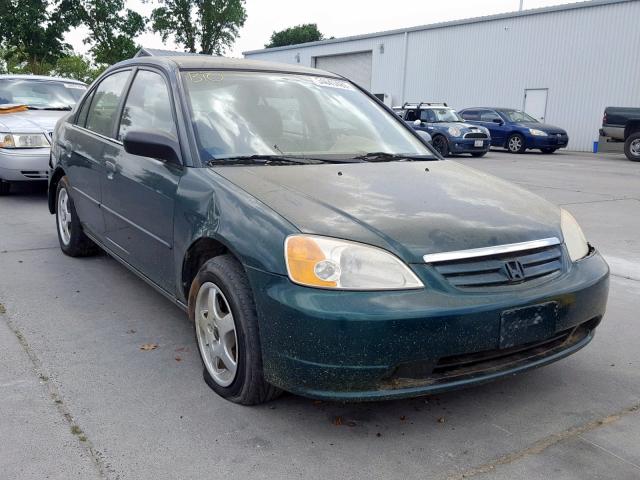 1HGES15351L032209 - 2001 HONDA CIVIC DX GREEN photo 1