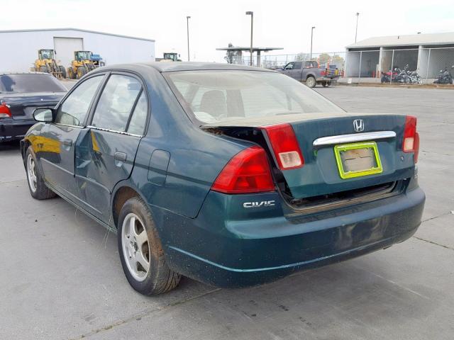 1HGES15351L032209 - 2001 HONDA CIVIC DX GREEN photo 3