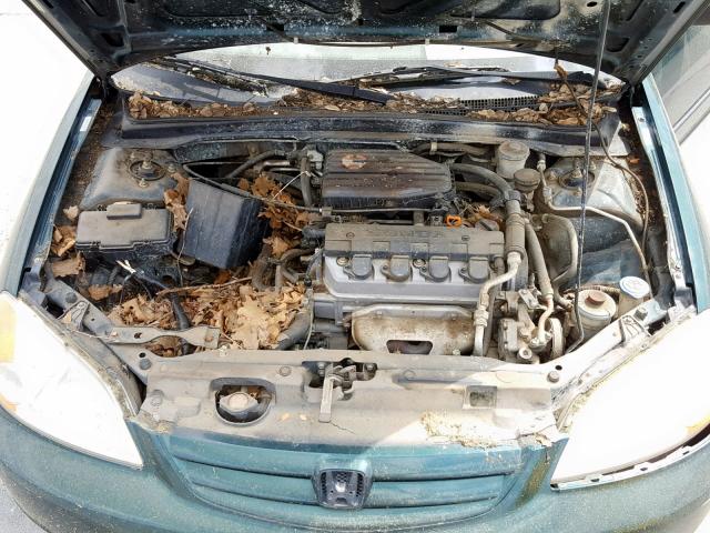 1HGES15351L032209 - 2001 HONDA CIVIC DX GREEN photo 7