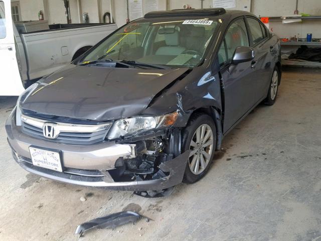 2HGFB2F97CH516721 - 2012 HONDA CIVIC EXL ნაცრისფერი ფოტო 2