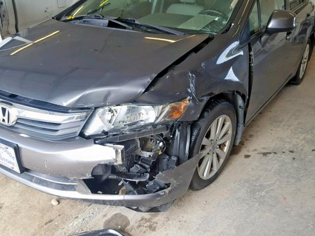 2HGFB2F97CH516721 - 2012 HONDA CIVIC EXL ნაცრისფერი ფოტო 9