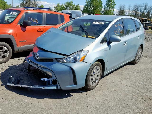 JTDZN3EU7GJ051036 - 2016 TOYOTA PRIUS V BLUE photo 2