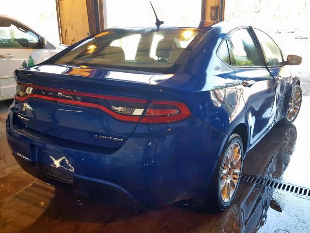 1C3CDFCA2DD303518 - 2013 DODGE DART LIMIT BLUE photo 4