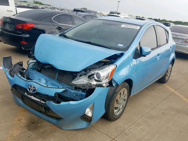 JTDKDTB37F1090160 - 2015 TOYOTA PRIUS C BLUE photo 2