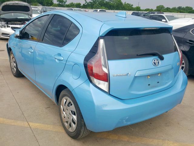 JTDKDTB37F1090160 - 2015 TOYOTA PRIUS C BLUE photo 3