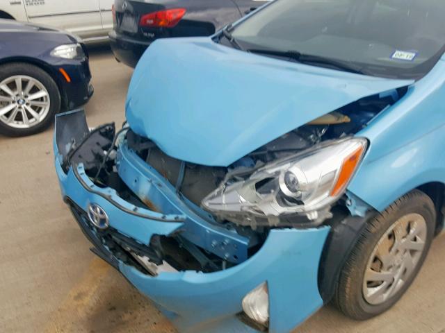 JTDKDTB37F1090160 - 2015 TOYOTA PRIUS C BLUE photo 9