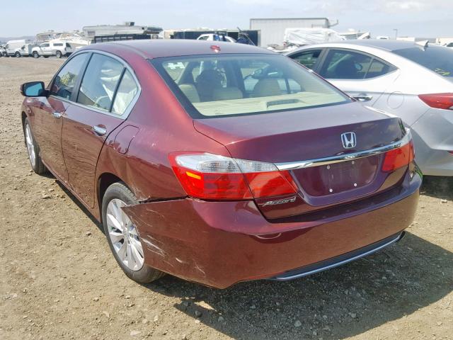 1HGCR2F82DA227879 - 2013 HONDA ACCORD EXL BURGUNDY photo 3