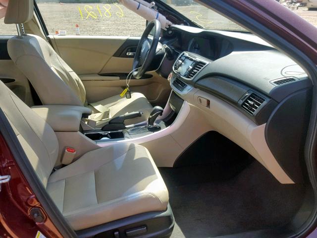 1HGCR2F82DA227879 - 2013 HONDA ACCORD EXL BURGUNDY photo 5