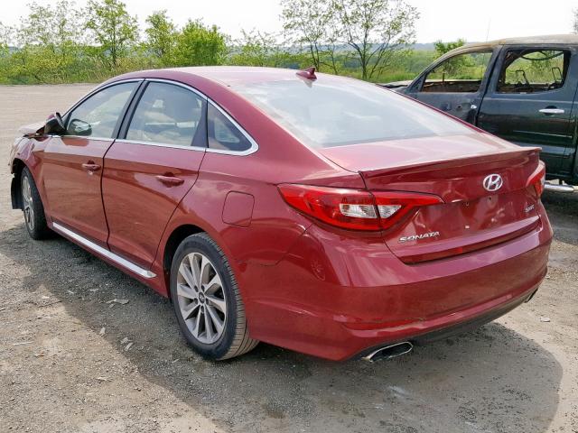 5NPE34AF0FH246937 - 2015 HYUNDAI SONATA SPO RED photo 3